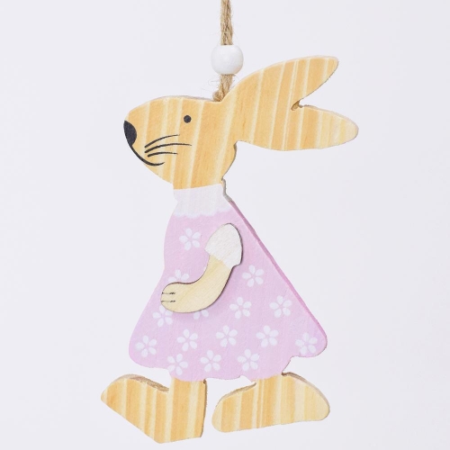 Záves zajačica v ružovom 12x9x1,5cm