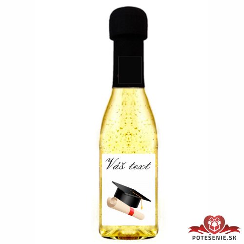 Promočné mini šampanské 200 ml so zlatom, motív P014