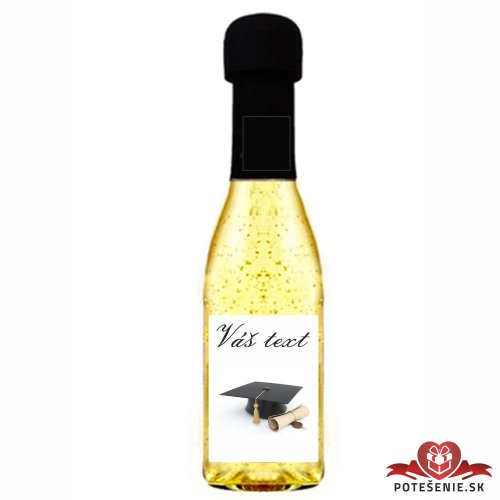 Promočné mini šampanské 200 ml so zlatom, motív P049 - Promócie