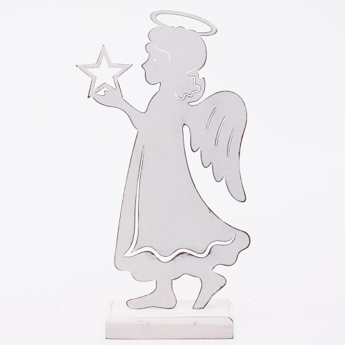 Anjel kov biel . 28,5x14,5x5cm - Vianočné dekorácie