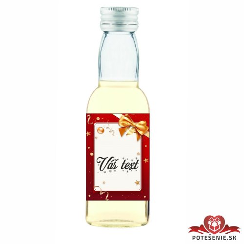 Vianočná mini fľaštička alkoholu VF161 / mašlička - Vianočné mini fľaštičky