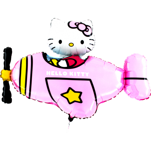 Balón Hello Kitty v lietadle