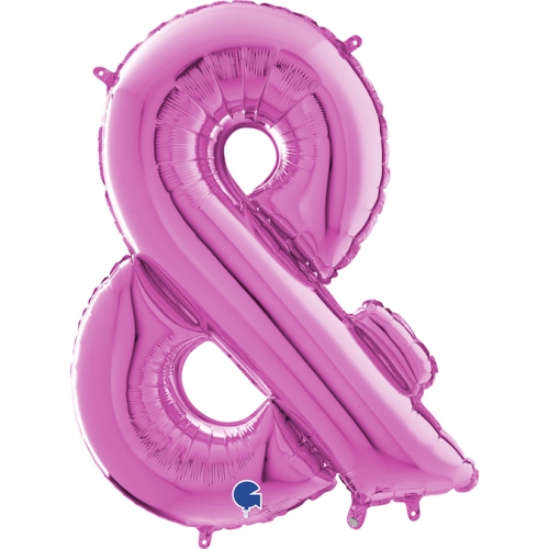 Balón písmeno & ružové 66 cm - Písmená ružové