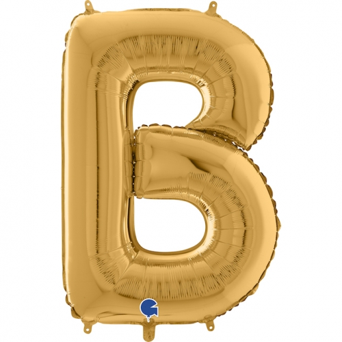Balón písmeno B zlaté 66 cm - Písmená zlaté