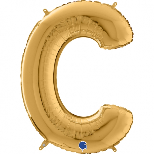 Balón písmeno C zlaté 66 cm - Písmená zlaté
