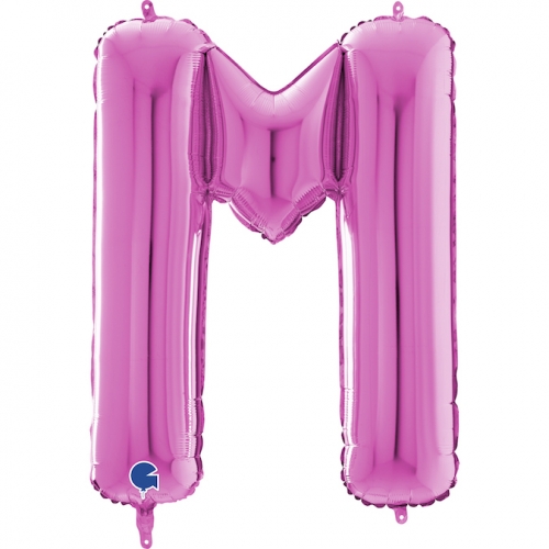 Balón písmeno M ružové 66 cm - Písmená ružové