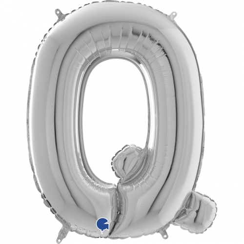 Balón písmeno Q strieborné 66 cm