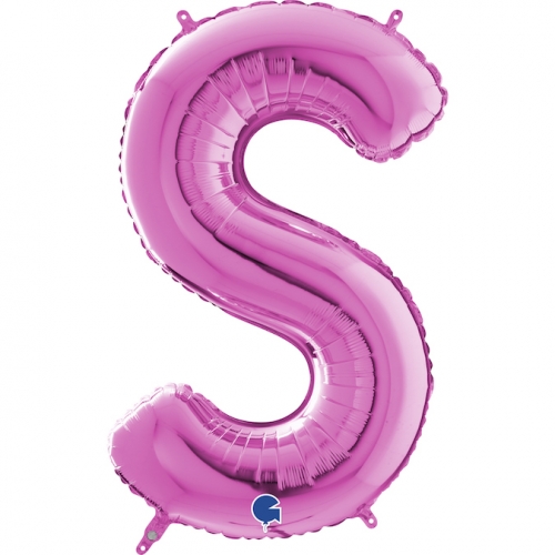 Balón písmeno S ružové 66 cm