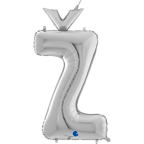 Balón písmeno Ž strieborné 66 cm