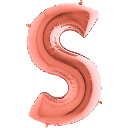 Balón písmeno S rose gold 100 cm
