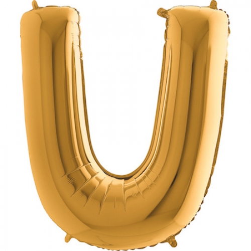 Balón písmeno U zlaté 100 cm