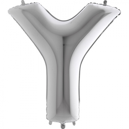 Balón písmeno Y strieborné 100 cm