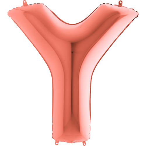 Balón písmeno Y rose gold 100 cm - Písmená ružové