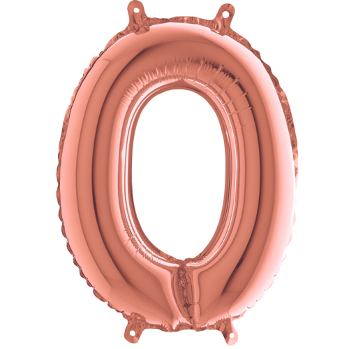 Balón číslo 0 rose gold 35 cm