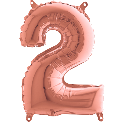 Balón číslo 2 rose gold 35 cm
