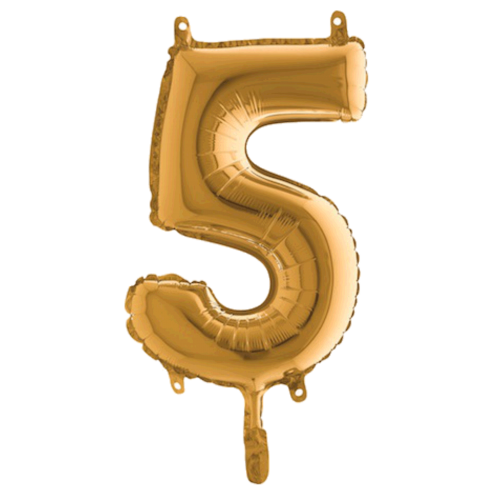 Balón číslo 5 zlaté 35 cm - Čísla zlaté