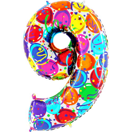 Balón číslo 9 balóny 35 cm - Čísla farebné