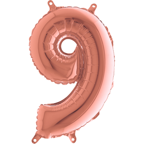 Balón číslo 9 rose gold 35 cm