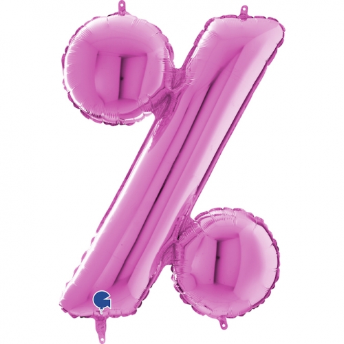 Balón symbol % ružové 66 cm - Čísla ružové