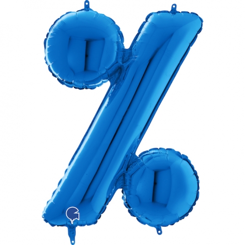 Balón symbol % modré 66 cm - Čísla modré