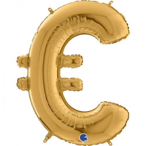 Balón symbol € zlaté 66 cm - Písmená zlaté