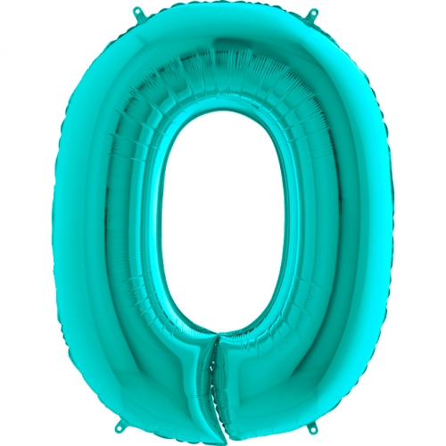 Balón číslo 0 tyrkys 66 cm - Čísla tyrkysové