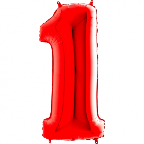 Balón číslo 1 červené 66 cm - Čísla červené
