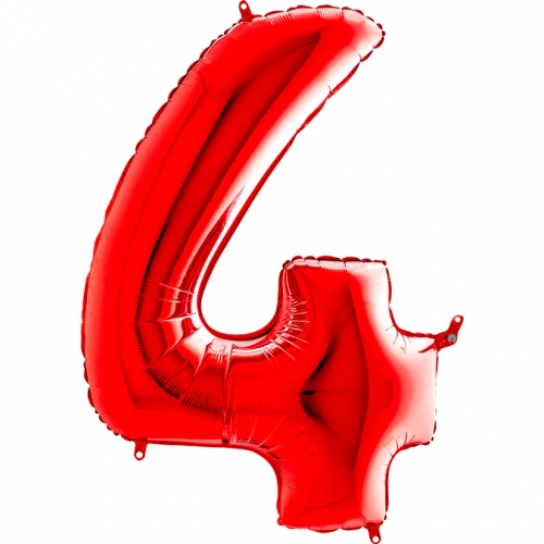 Balón číslo 4 červené 66 cm - Čísla červené