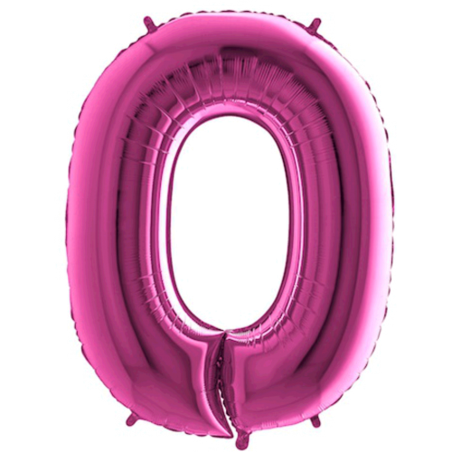 Balón číslo 0 ružové 100 cm - Čísla ružové