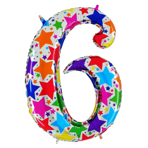 Balón číslo 6 hviezdy 100 cm