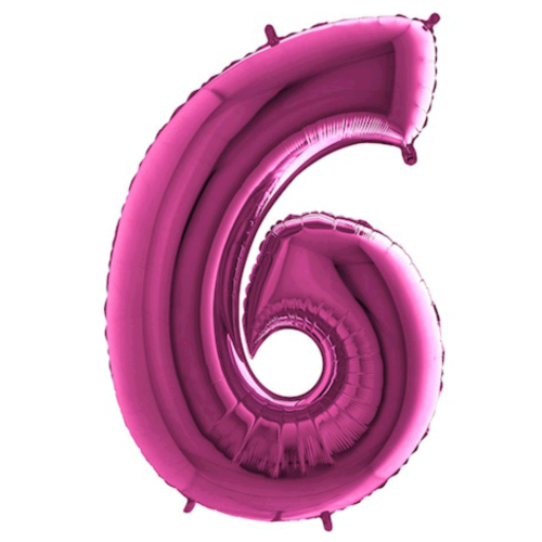 Balón číslo 6 ružové 100 cm