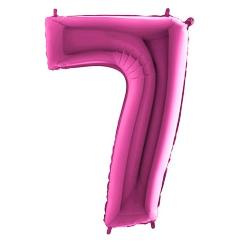 Balón číslo 7 ružové 100 cm - Čísla ružové