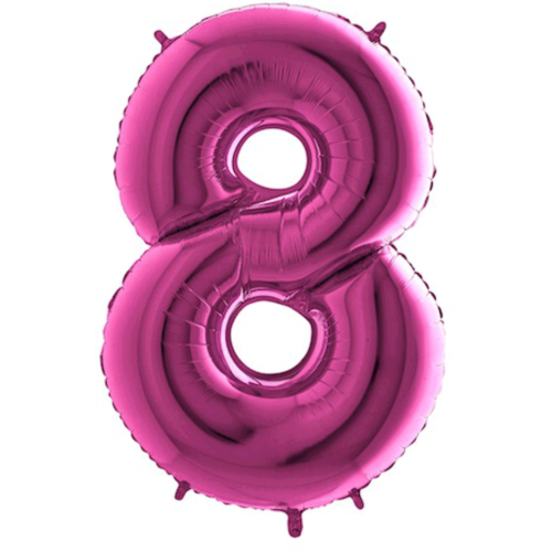 Balón číslo 8 ružové 100 cm - Čísla ružové