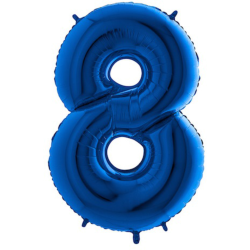 Balón číslo 8  modré 100 cm - Čísla modré