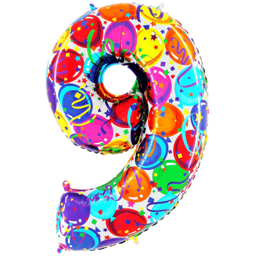 Balón číslo 9 balóny 100 cm - Čísla farebné