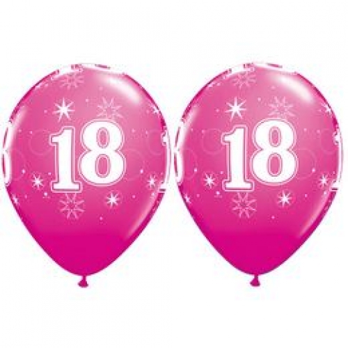 Balóny Sparkle s číslom 18 ružové 25 ks