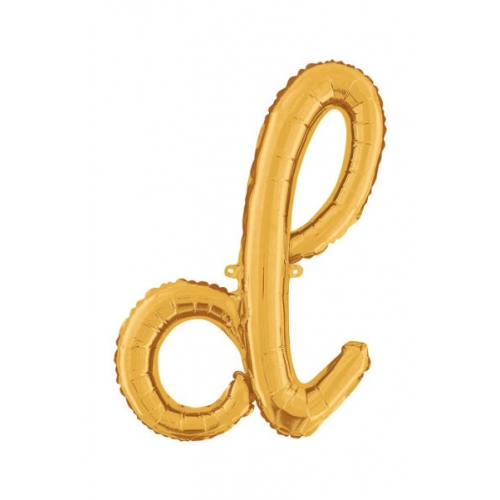 Balón písmeno malé zlaté D script - Písmená zlaté