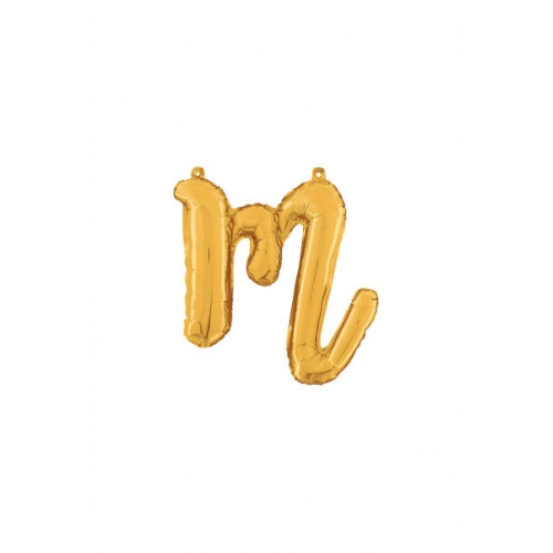 Balón písmeno malé zlaté M script - Písmená zlaté