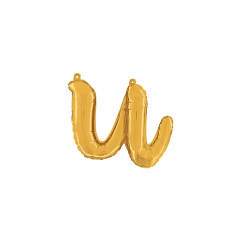 Balón písmeno malé zlaté U script - Písmená zlaté