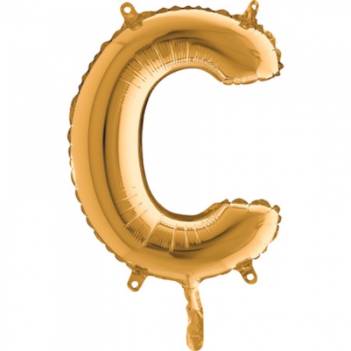 Balón písmeno C zlaté 35 cm - Písmená zlaté