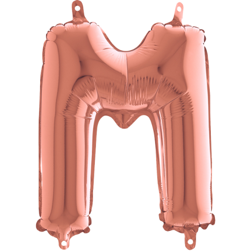 Balón písmeno M rose gold 35 cm