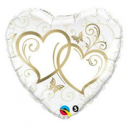 Balón na Svadbu - Q Entwined Hearts Gold - Svadobné balóny