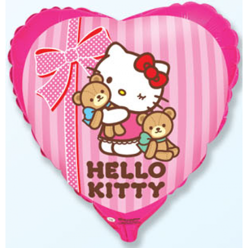 Balón Hello Kitty s macíkmi - Dievčenské balóny
