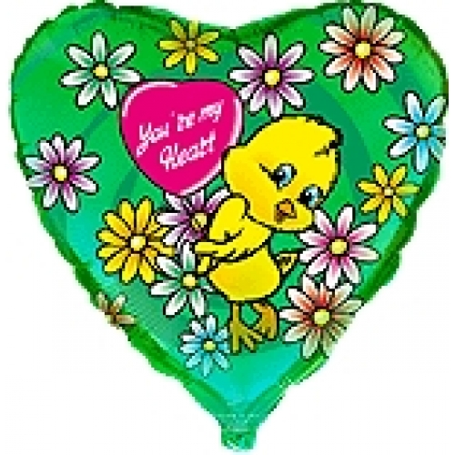 Balón Kačiatko zelené - kvety - Héliové balóny