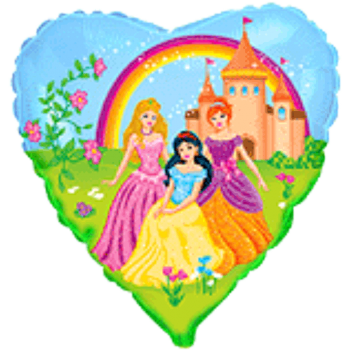 Balón Princezné s dúhou Srdce