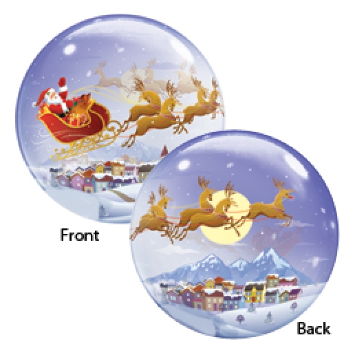 Q Bubbles Santa In Sleigh Christmas