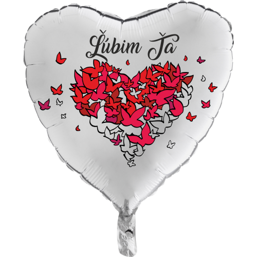 Balón Ľúbim Ťa strieborný - Valentínske balóny