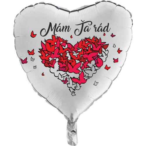 Balón Mám Ťa Rád strieborný - Valentínske balóny
