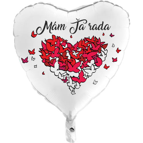 Balón Mám Ťa Rada biely
