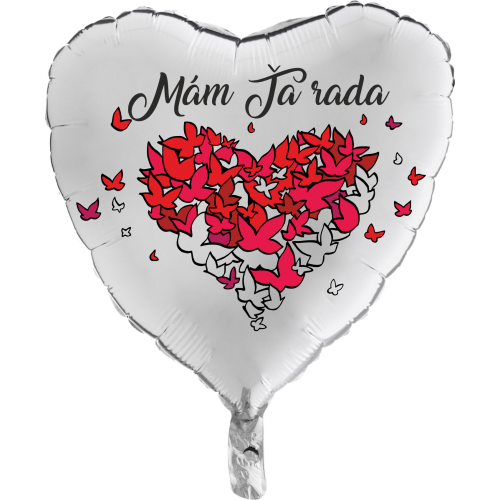 Balón Mám Ťa Rada strieborný - Valentínske balóny